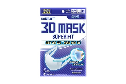 Gói 5 miếng khẩu trang 3D Mask ngăn khói bụi NHẬT BẢN