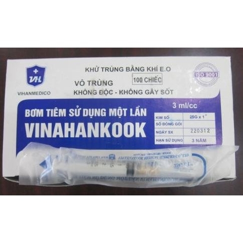 Bơm  tiêm 3ml - H/100cái -Vinahankook-SH