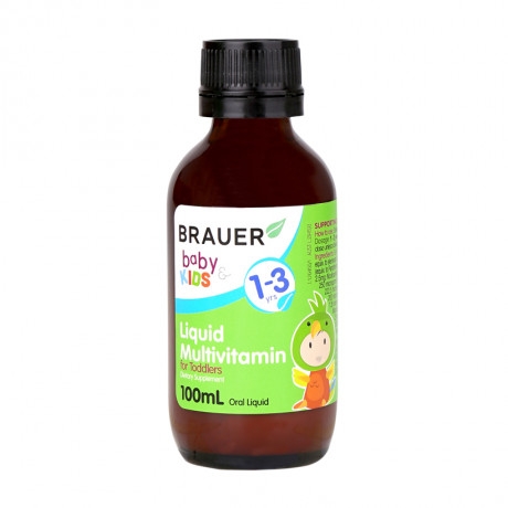 Thực phẩm bảo vệ sức khỏe bổ sung Vitamin cho trẻ từ 1-3 tuổi Brauer Liquid Multivitamin for Toddlers