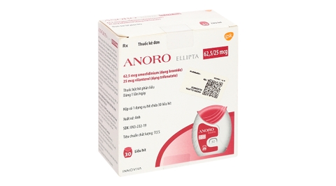 Anoro Ellipta 62,5/25mcg giảm triệu chứng bệnh phổi tắc nghẽn mãn tính bình 30 liều hít