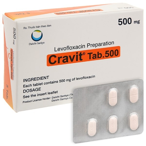 Cravit Tab.500 trị nhiễm khuẩn (1 vỉ x 5 viên)