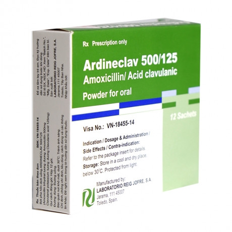 Ardineclav 500mg/125mg Hộp 12 gói