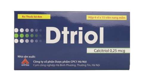 Thuốc Dtriol 0.25mcg điều trị loãng xương (Hộp 4 vỉ x 15 viên)