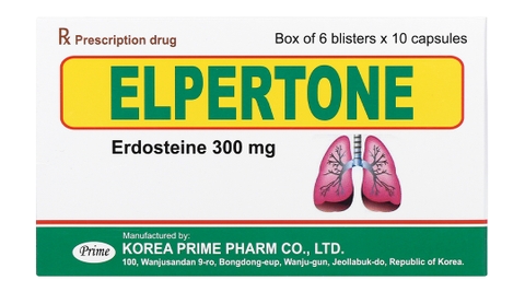 Elpertone 300mg trị triệu chứng đợt viêm phế quản cấp và mạn tính (6 vỉ x 10 viên)