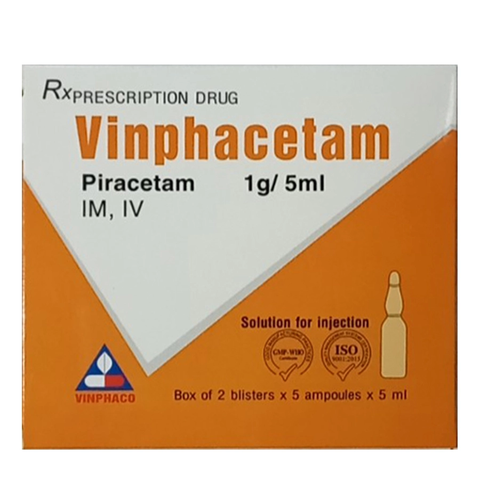 Vinphacetam 1g/5ml (Hộp 2 vỉ x 5 ống)
