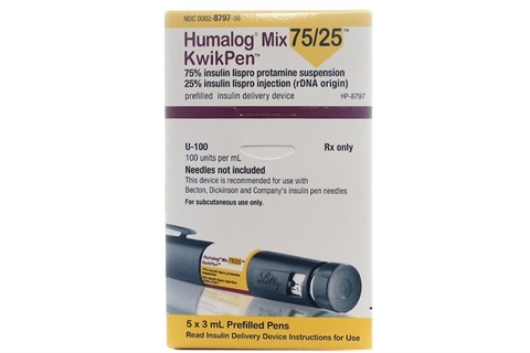 Thuốc chích tiểu đường Humalog mix 75/25 Kwikpen 5 cây