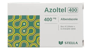 Viên nhai Azoltel 400 trị ấu trùng sán lợn, nang sán chó (1 vỉ x 1 viên)