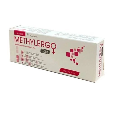 Phòng và điều trị chảy máu hiệu quả Methylergo 0,2mg Hamedi hộp 2 vỉ x 10 viên