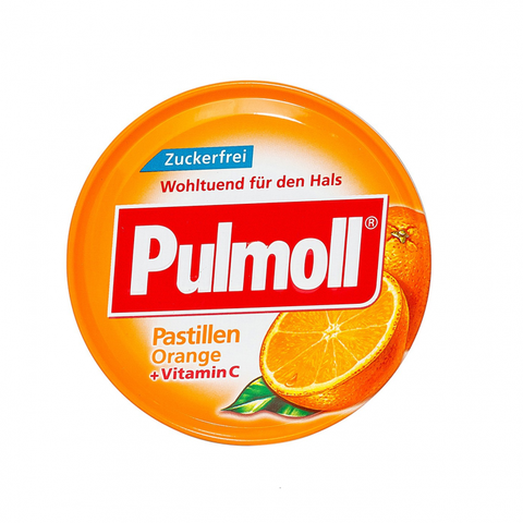 Kẹo Ngậm Ho Không Đường Vị Cam Pulmoll Orange+ Vitamin C Hộp 50g