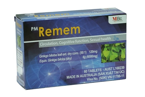 Thuốc tăng cường tuần hoàn não PM Remem 120mg 60 viên