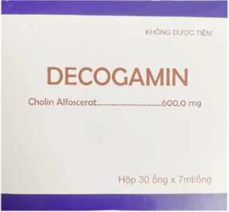 Dung dịch uống Decogamin 600mg Medisun dùng cho đột quỵ, chấn thương sọ não, sa sút trí tuệ (30 ống x 7ml)