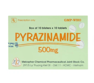 Thuốc Pyrazinamide 500mg Mekophar điều trị bệnh lao phổi (10 vỉ x 10 viên)