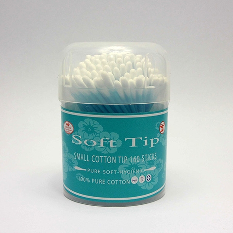 Bông tăm trẻ em Soft Tip Thái Lan hộp tròn 160 chiếc