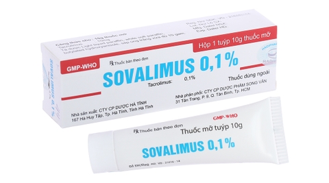 Thuốc mỡ bôi da Sovalimus 0.1% trị chàm thể tạng tuýp 10g