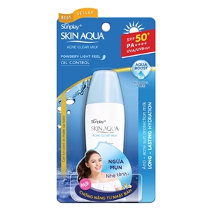 Sữa chống nắng dưỡng da ngừa mụn Sunplay Skin Aqua Acne Clear Milk