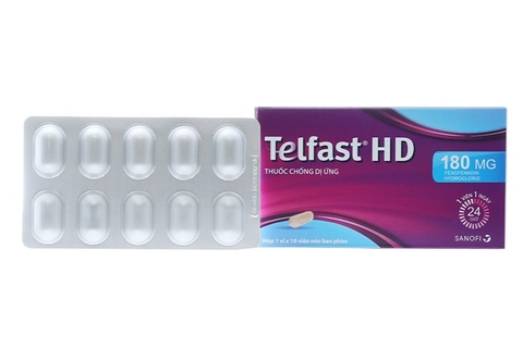 Thuốc điều trị viêm mũi dị ứng và mày đay vô căn mạn tính Telfast BD 60mg