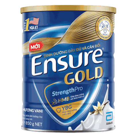 Sữa bột Ensure Gold Abbott hương vani bổ sung dinh dưỡng, vitamin, khoáng chất cho cơ thể (850g)