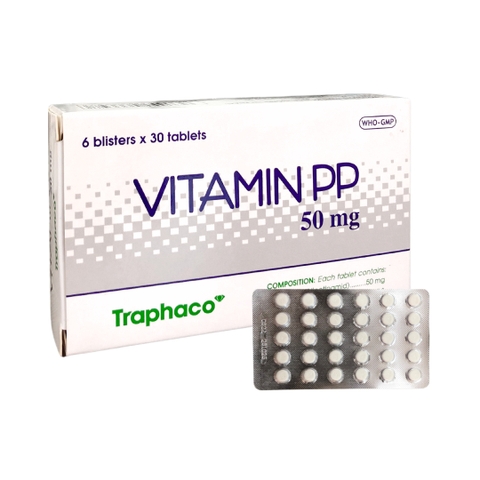 Vitamin PP 50 mg Traphaco hộp 6 vỉ x 30 viên