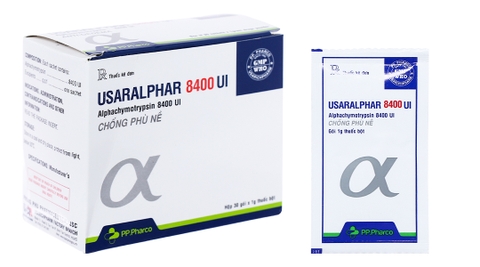 Thuốc bột Usaralphar 8400IU trị phù nề sau chấn thương (30 gói x 1g)