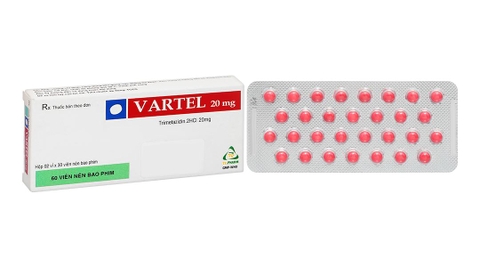 Vartel 20mg điều trị triệu chứng đau thắt ngực (2 vỉ x 30 viên)