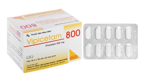 Vipicetam 800 trị rung giật cơ nguồn gốc vỏ não (10 vỉ x 10 viên)