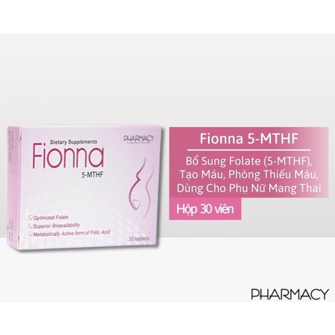 Thuốc Fionna hỗ trợ giảm nguy cơ thiếu máu do thiếu acid folic (1 vỉ x 30 viên)