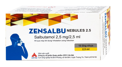Thuốc Zensalbu 2.5mg CPC1HN kiểm soát co thắt phế quản mạn, điều trị hen nặng cấp tính (2 vỉ x 5 ống)