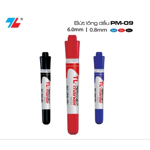 Bút lông dầu FO-PM09/VN màu xanh - đỏ - đen