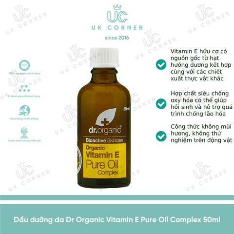 Dầu dưỡng da Dr Organic Vitamin E Pure Oil Complex 50ml