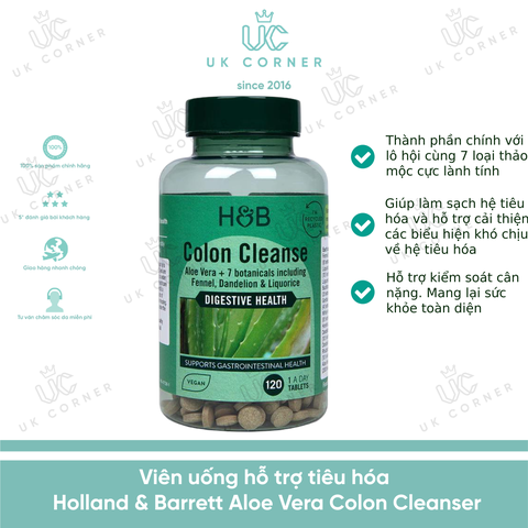 Viên uống hỗ trợ tiêu hóa Holland & Barrett Colon Cleanser