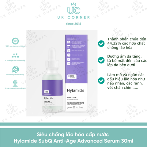 Serum siêu chống lão hóa thế hệ mới Hylamide SubQ Anti-Age Advanced Serum 30ml