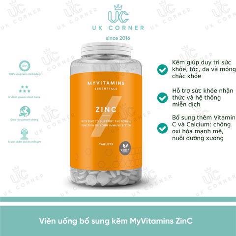 Viên bổ sung kẽm MyVitamins Zinc