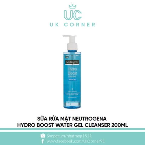 Sữa rửa mặt Neutrogena Hydro Boost Water Gel Cleanser 200ml