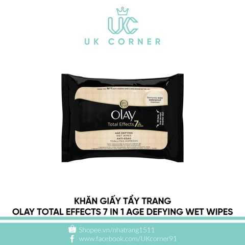 Khăn tẩy trang Olay Total Effects age defying wet wipes