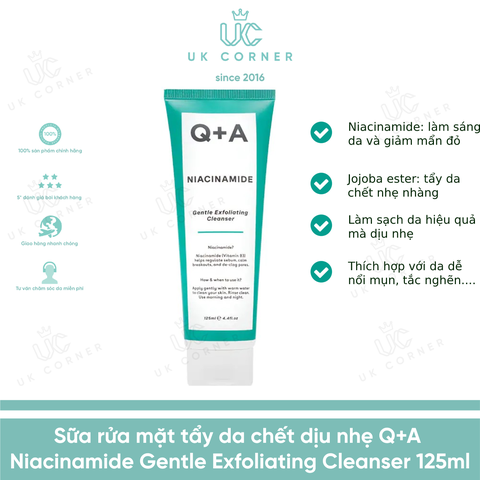 Q+A Niacinamide Gentle Exfoliating Cleanser 125ml