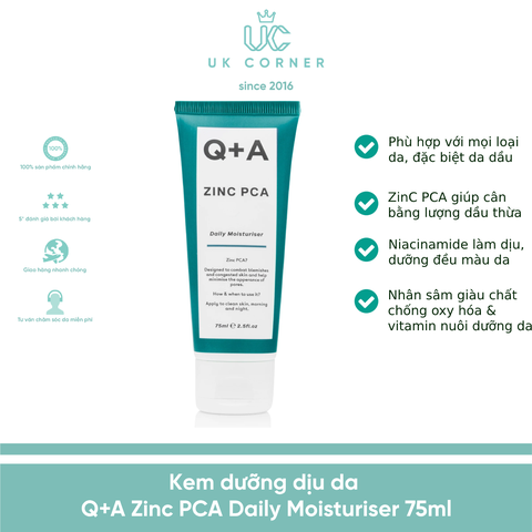 Kem dưỡng Q+A Zinc PCA Daily Moisturiser 75ml