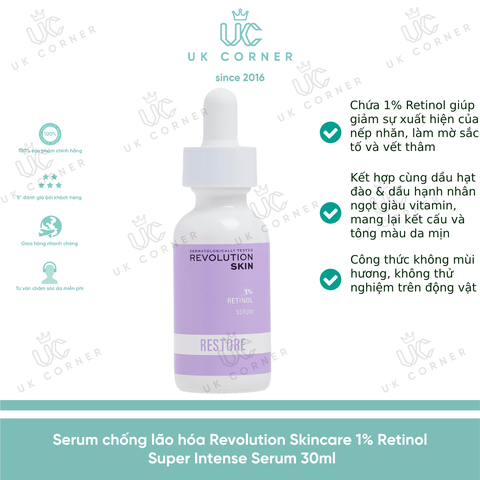 Serum chống lão hóa Revolution Skincare 1% Retinol Super Intense Serum 30ml