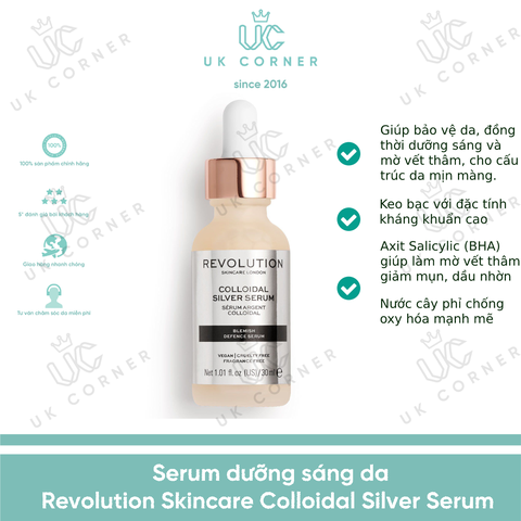 Serum Dưỡng Sáng Da Revolution Skincare Skincare Colloidal Silver Serum