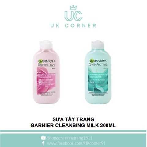 Sữa tẩy trang Garnier Cleansing Milk 200ml