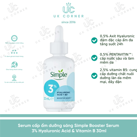 Simple 3% Hyaluronic Acid + B5 Booster Serum