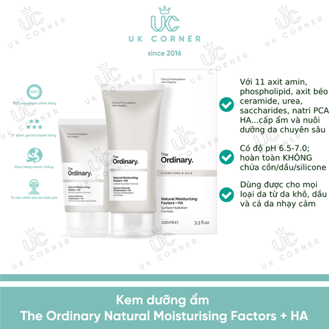 Kem dưỡng ẩm The Ordinary Natural Moisturising Factors + HA