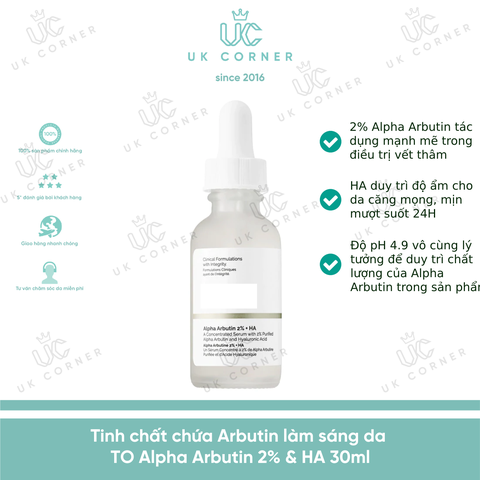 Serum chứa Aburtin làm sáng da The Ordinary Alpha Arbutin 2% + HA 30ml