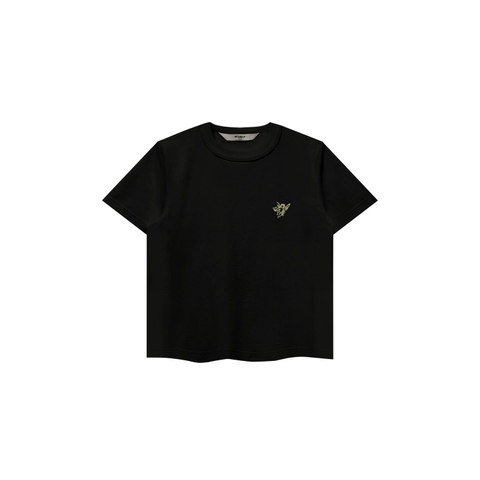 Áo Thun Thêu Logo Angel Vải Slub Baby Fit