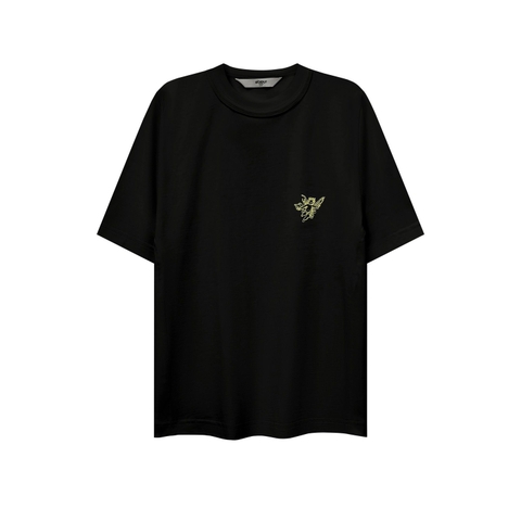 Áo Thun Thêu Logo Angel Vải Slub Boxy Fit