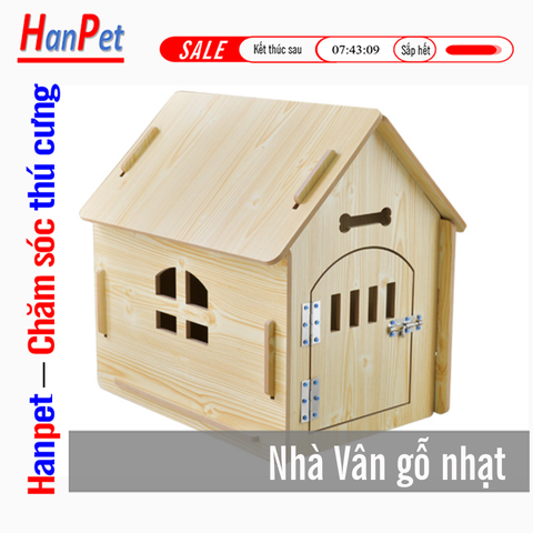 Nhà Gỗ  nhà chó mèo chuồng chó gỗ size lớn 80x55x70cm dành cho chó dưới 25kg / nhà gỗ chó / chuồng chó gỗ / nhà gỗ cho chó