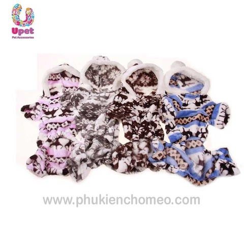 HP-Áo chó mèo - Kiểu áo lông có mũ có tay -  AO960 / quần áo thú cưng / áo ấm chó / áo mèo / áo thu đông chó mèo-HP10013TC