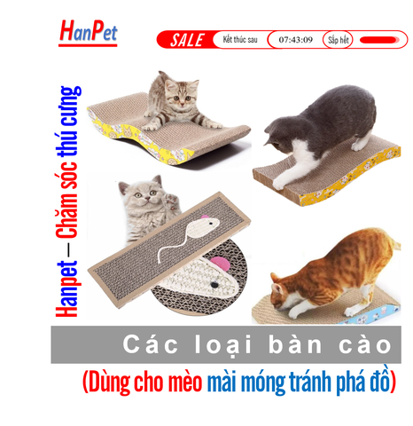 HP- Cào móng mèo bàn cào móng cho mèo (5 loại) bàn cào cho mèo bằng giấy cứng chống mèo phá đồ đạc và cào sô pha