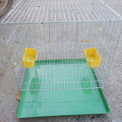 HP -Lồng chim cảnh lắp ghép ( 50x50x50cm) - Lồng thú cưng phủ kẽm màu trắng + tặng máng ăn, máng uống, khay / lồng chim / lồng bồ câu 50