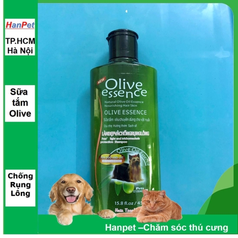 HP-OLIVE 450ml  Sữa tắm chó mèo - Dầu tắm chó mèo tinh dầu ô liu  ( 4 loại) Dầu gội đầu chó mèo / trị ngứ-HP10168TC