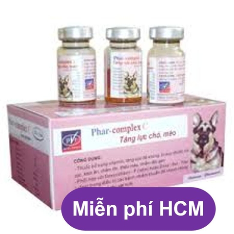 HP>129k- Phar-Complex C- (Combo 15 lọ 5ml) Th uốc chích tăng lực cho chó bị bệnh / th uốc tiêm chó ốm mau khỏe - HP2111006